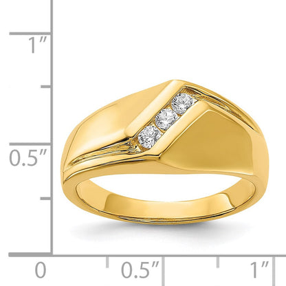14K Gelbgold Herrenring mit natürlichen Diamanten