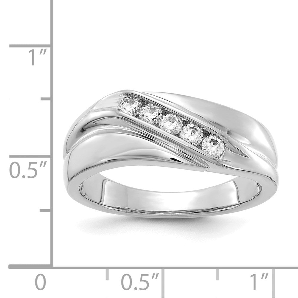 14K Weißgold Herrenring mit natürlichen Diamanten