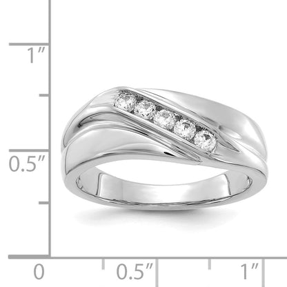 14K Weißgold Herrenring mit natürlichen Diamanten
