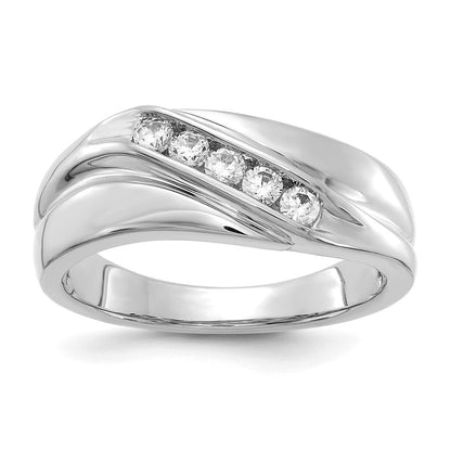 14K Weißgold Ring mit im Labor gezüchteten Diamanten, VS/SI+ G+, für Herren