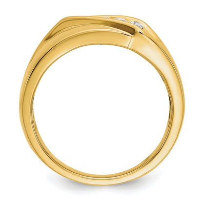 14K Gelbgold Fünf-Steine-Ring für Herren mit 0,33 ct. im Labor gezüchteten Diamanten, VS/SI+ G+
