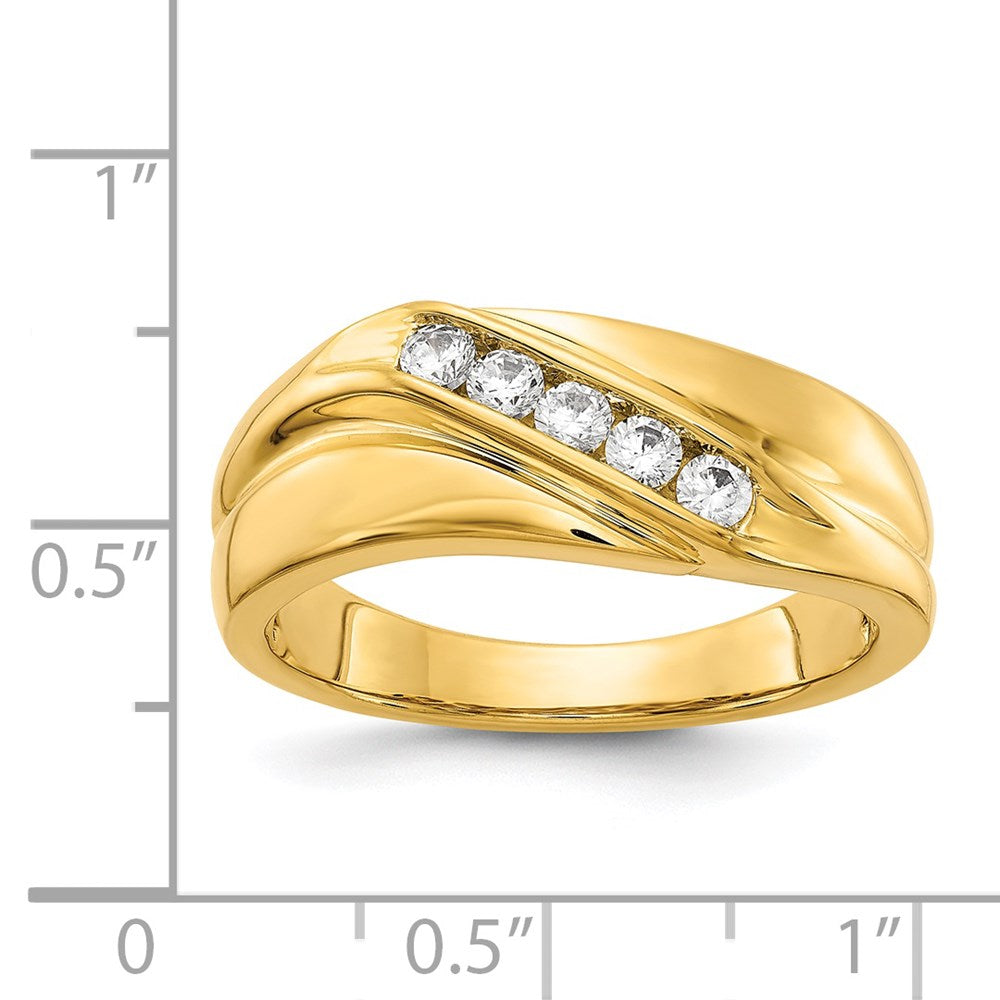 14K Gelbgold Herrenring mit natürlichen Diamanten