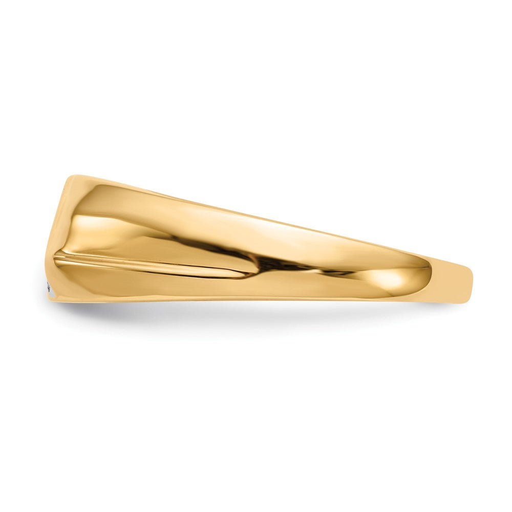 14K Gelbgold Herrenring mit sechs weißen Labor-Diamanten, 0,125 ct., VS/SI+ G+