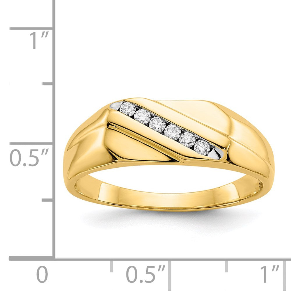 14K Gelbgold Herrenring mit natürlichen Diamanten 0,13 ct