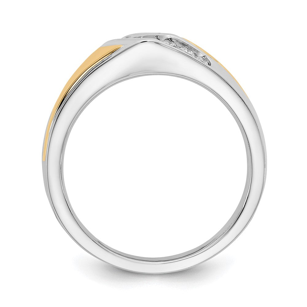 14K Bicolor-Gold Herrenring mit natürlichen Diamanten, 0,25 ct Gesamtgewicht