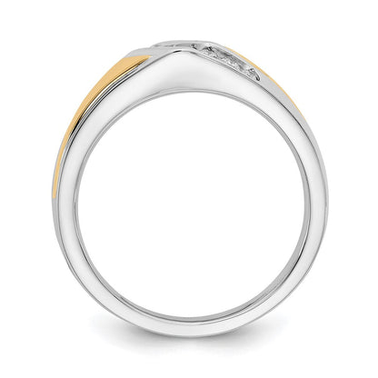 14K Bicolor-Gold Herrenring mit natürlichen Diamanten, 0,25 ct Gesamtgewicht