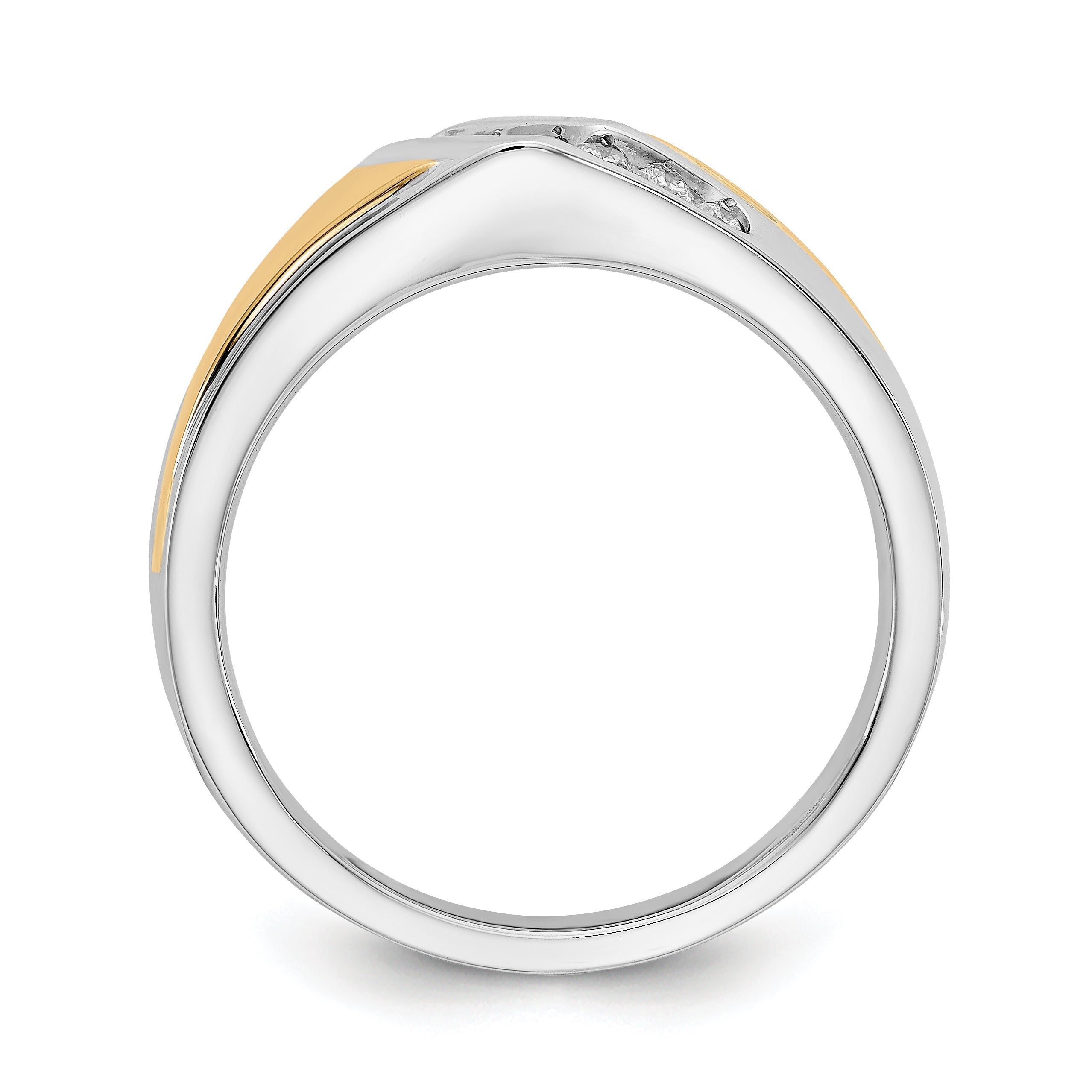 14K Bicolor Gold Diamant Herren Ring
