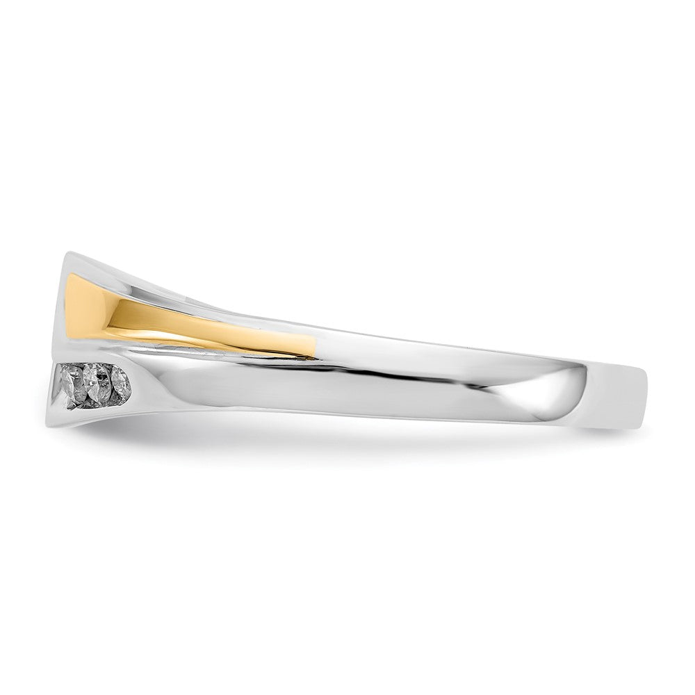 14K Bicolor-Gold Herrenring mit natürlichen Diamanten, 0,25 ct Gesamtgewicht