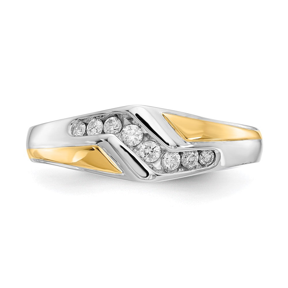 14K Bicolor-Gold Herrenring mit natürlichen Diamanten, 0,25 ct Gesamtgewicht