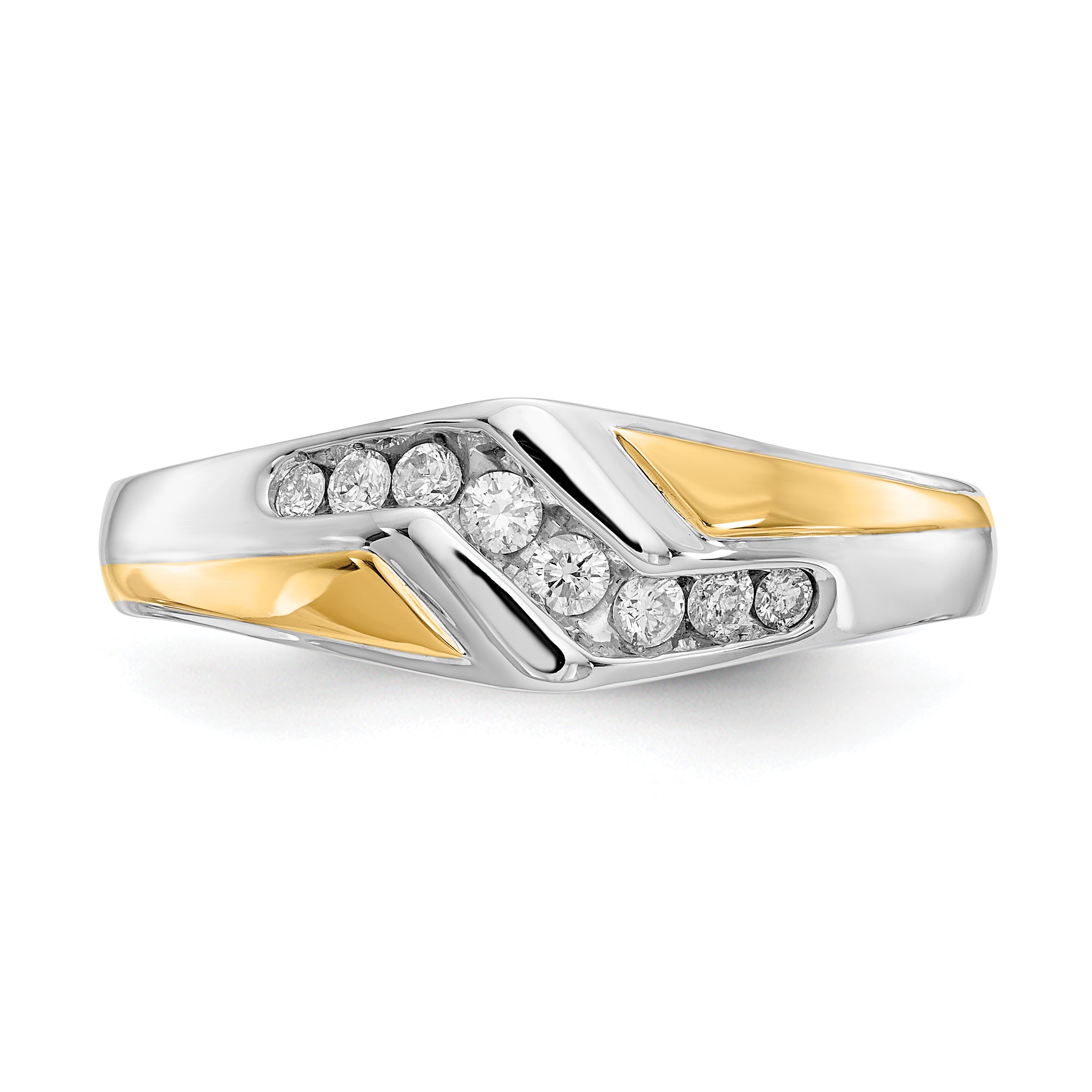 14K Bicolor Gold Diamant Herren Ring