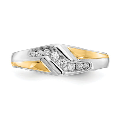 14K Bicolor Gold Diamant Herren Ring
