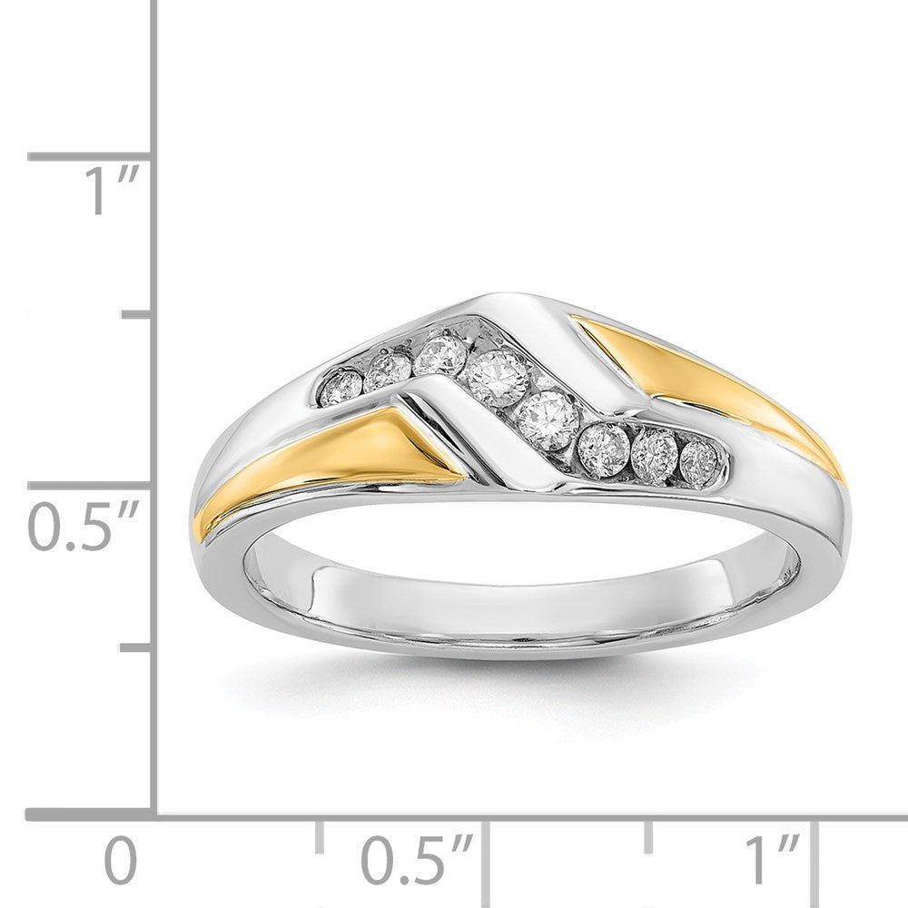 14K Bicolor-Gold Herrenring mit natürlichen Diamanten, 0,25 ct Gesamtgewicht