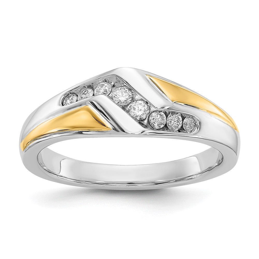 14K Bicolor-Gold Herrenring mit natürlichen Diamanten, 0,25 ct Gesamtgewicht