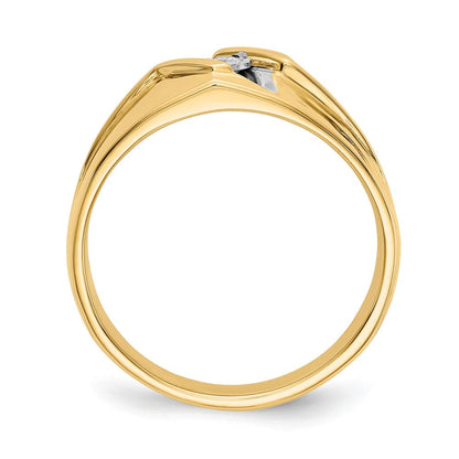 14K Gelb & Rhodium und Diamant Herren Ring