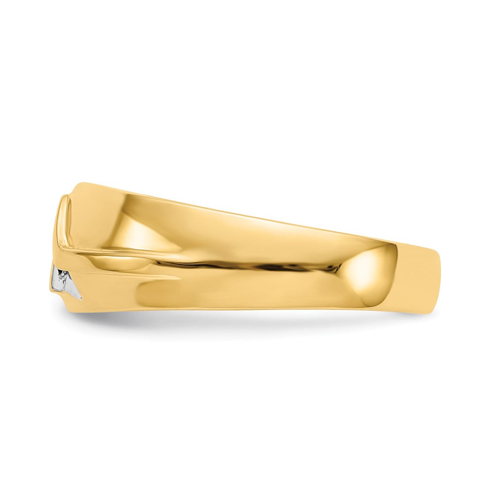 14K Gelb & Rhodium und Diamant Herren Ring