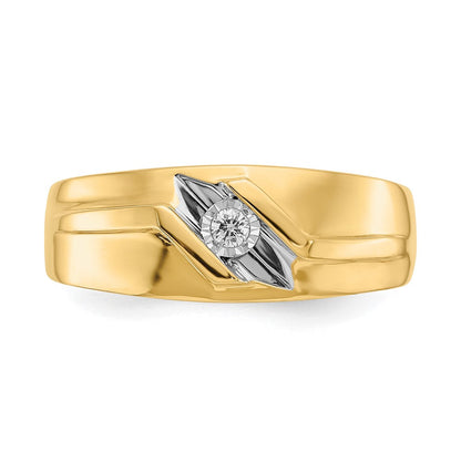 14K Gelb & Rhodium und Diamant Herren Ring