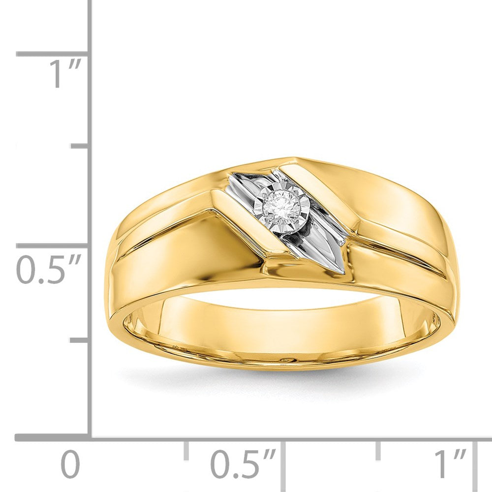 14K Gelb & Rhodium und Diamant Herren Ring