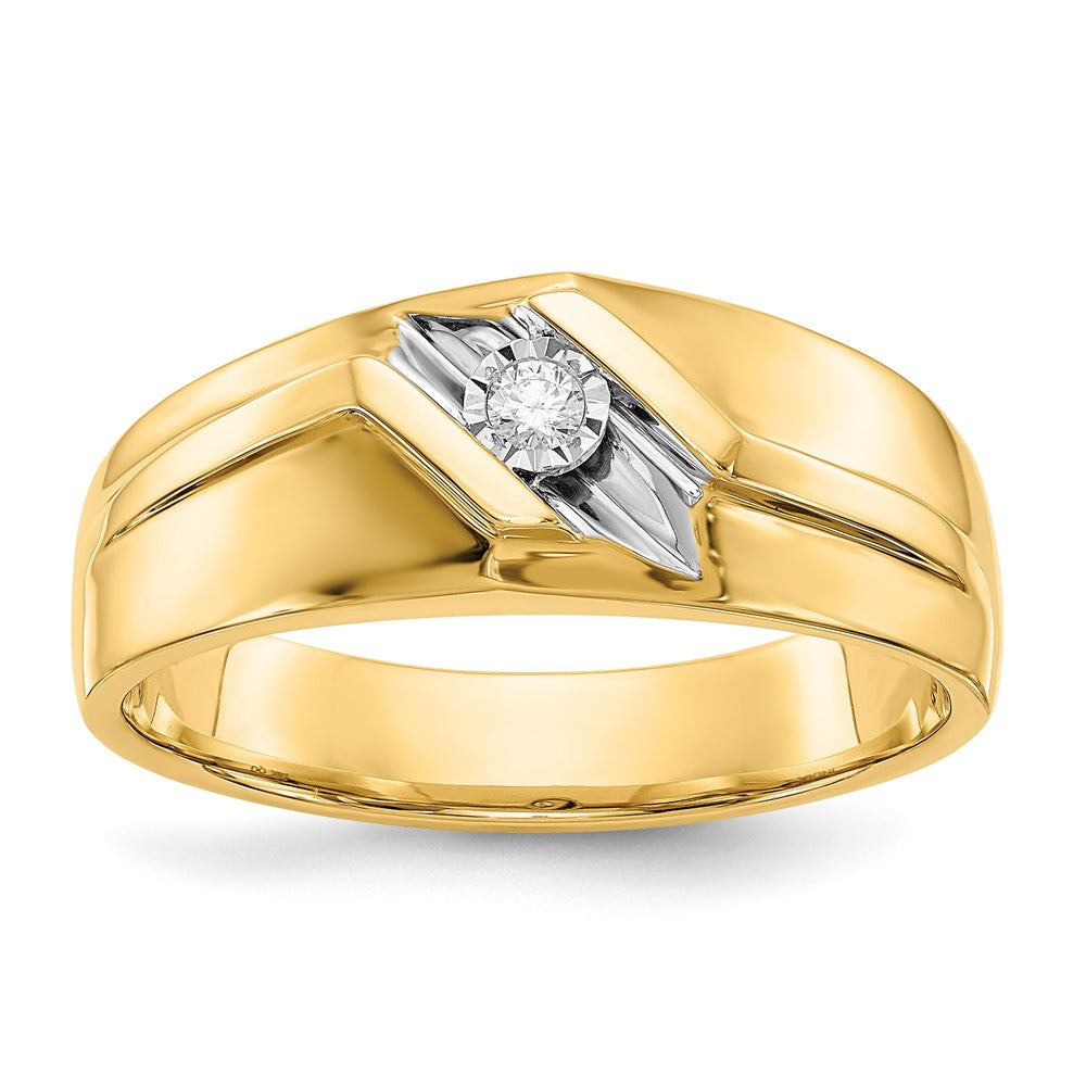 14K Gelb & Rhodium und Diamant Herren Ring