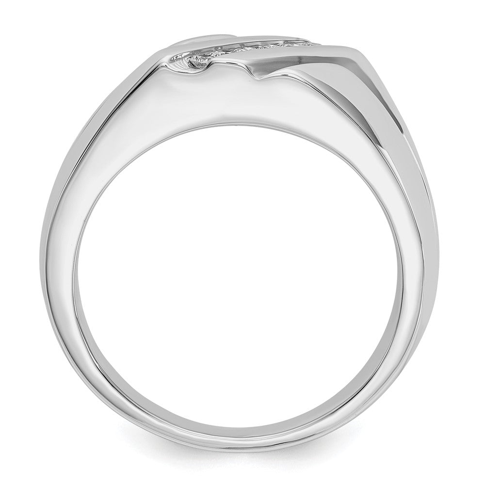 14K Weißgold Diamant Herren Ring