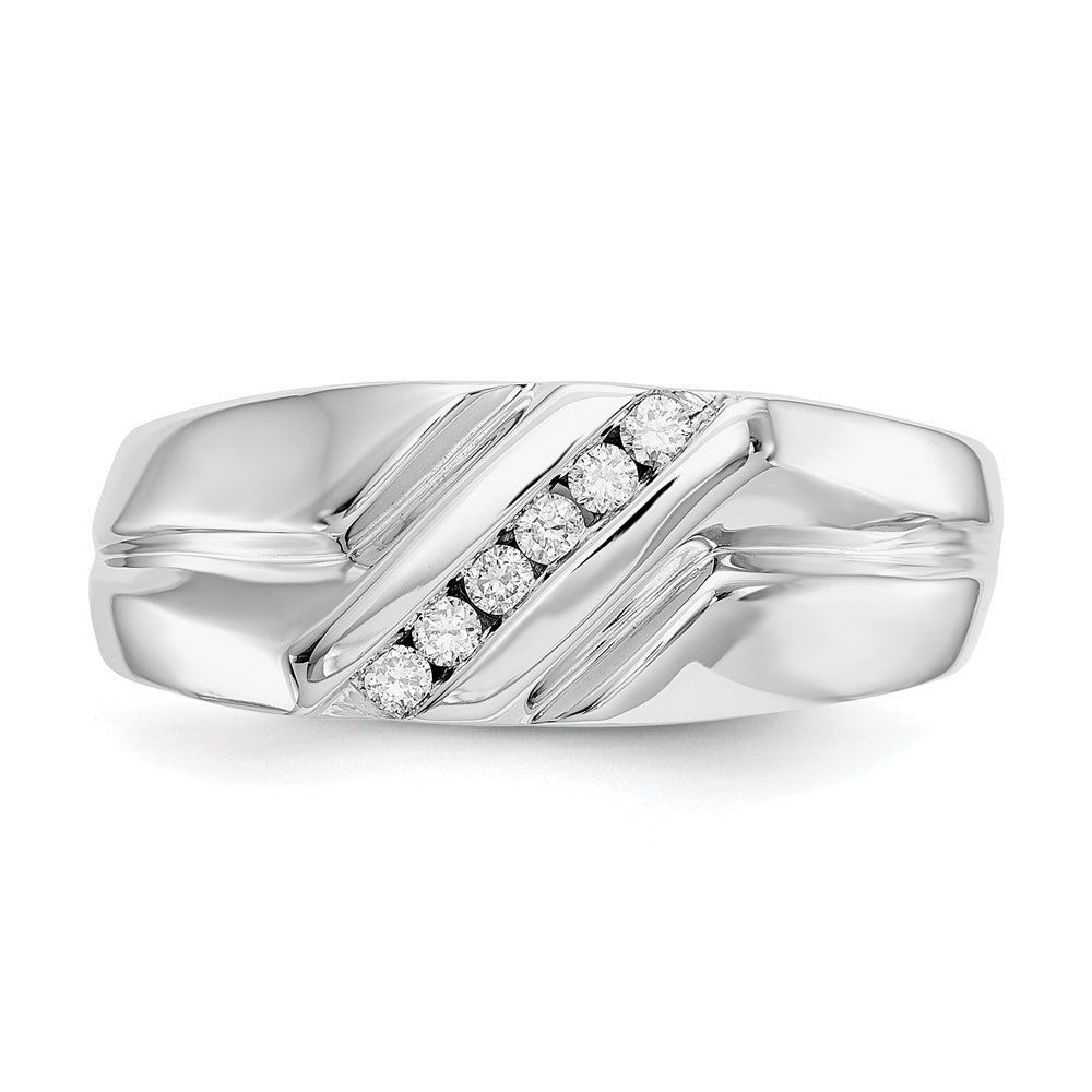14K Weißgold Diamant Herren Ring