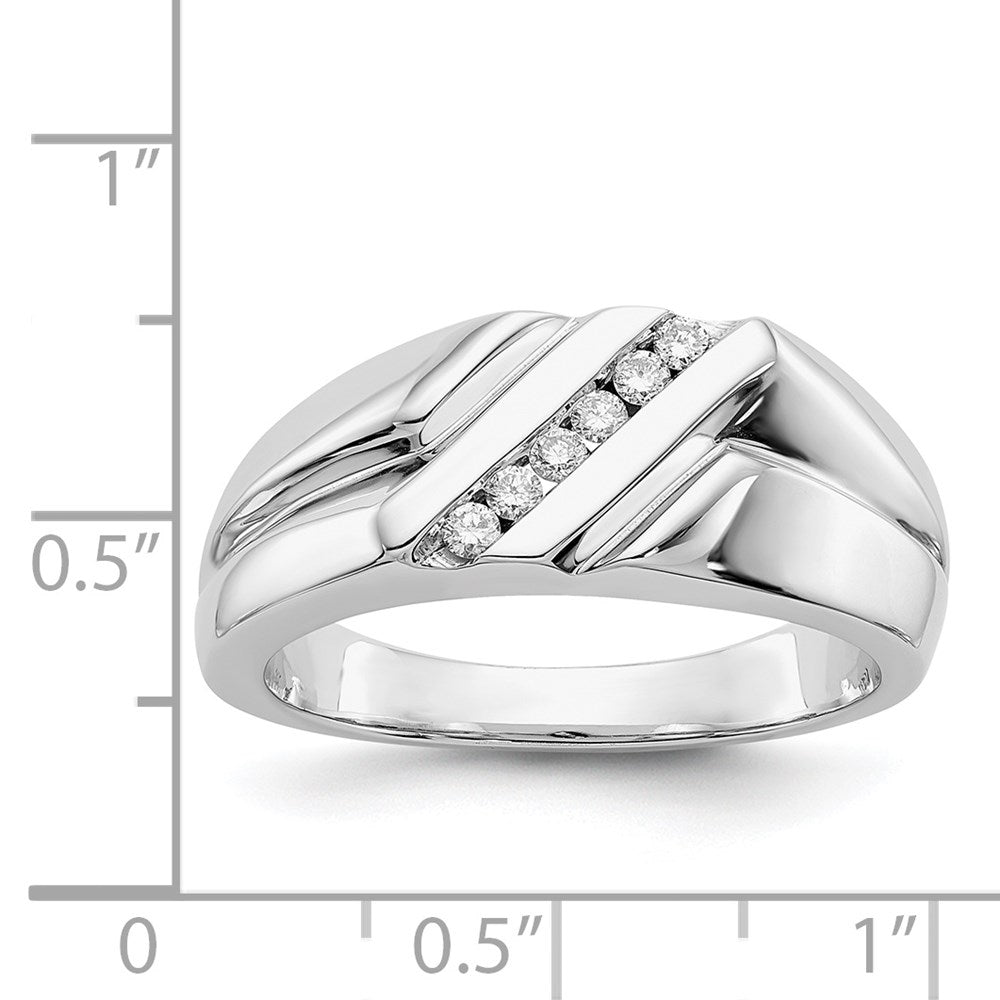 14K Weißgold Diamant Herren Ring