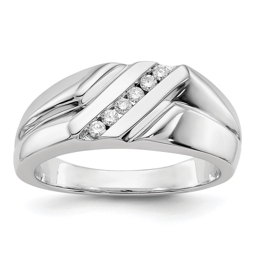 14K Weißgold Diamant Herren Ring