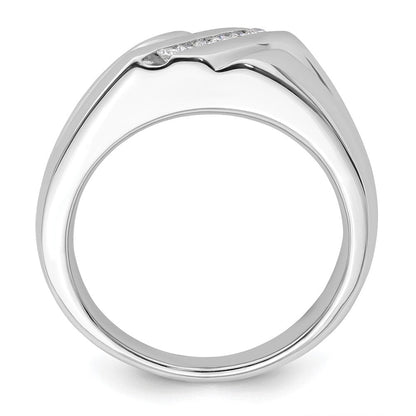 14K Weißgold Ring mit 0,17 ct. im Labor gezüchteten Diamanten VS/SI+ G+, sechssteinig, für Herren