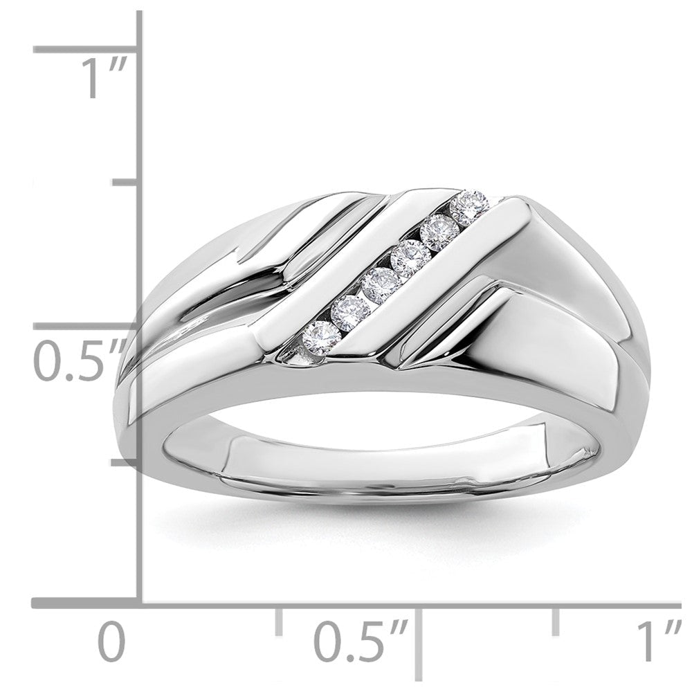 14K Weißgold Ring mit 0,17 ct. im Labor gezüchteten Diamanten VS/SI+ G+, sechssteinig, für Herren