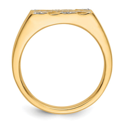 14K Gelbgold Herrenring mit natürlichen Diamanten, 0,241 ct Gesamtgewicht