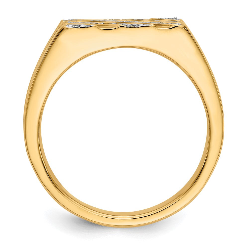 14K Gelbgold Herrenring mit 0,25 ct. laborgezüchteten Diamanten VS/SI+ G+