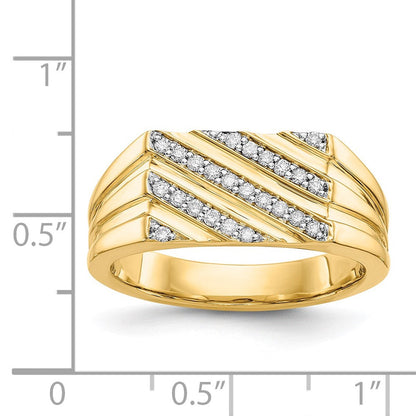 14K Gelbgold Diamant Herren Ring