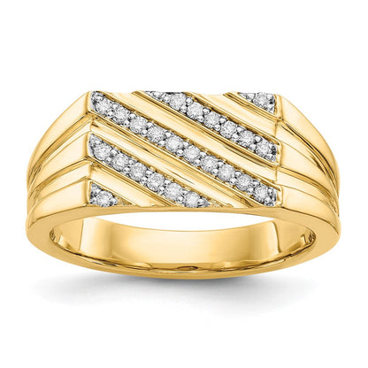 14K Gelbgold Herrenring mit 0,25 ct. laborgezüchteten Diamanten VS/SI+ G+