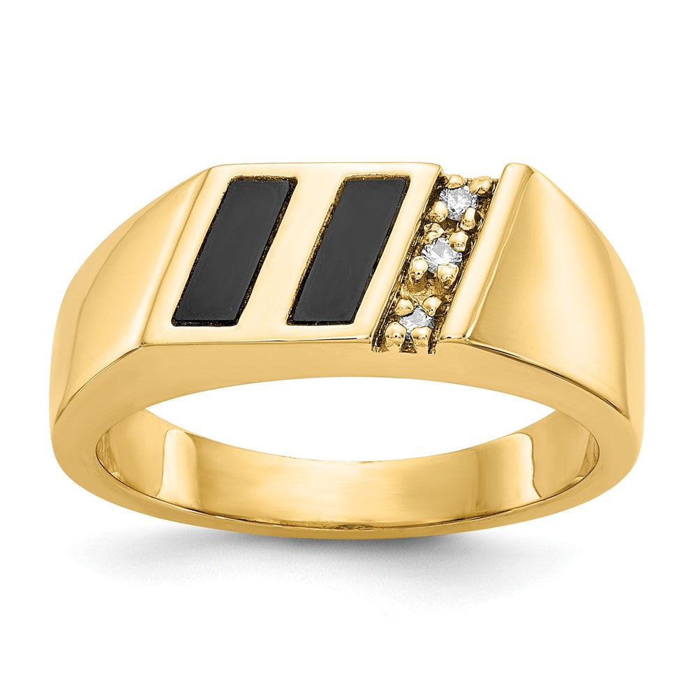 14K Gelbgold-Diamantring AAA