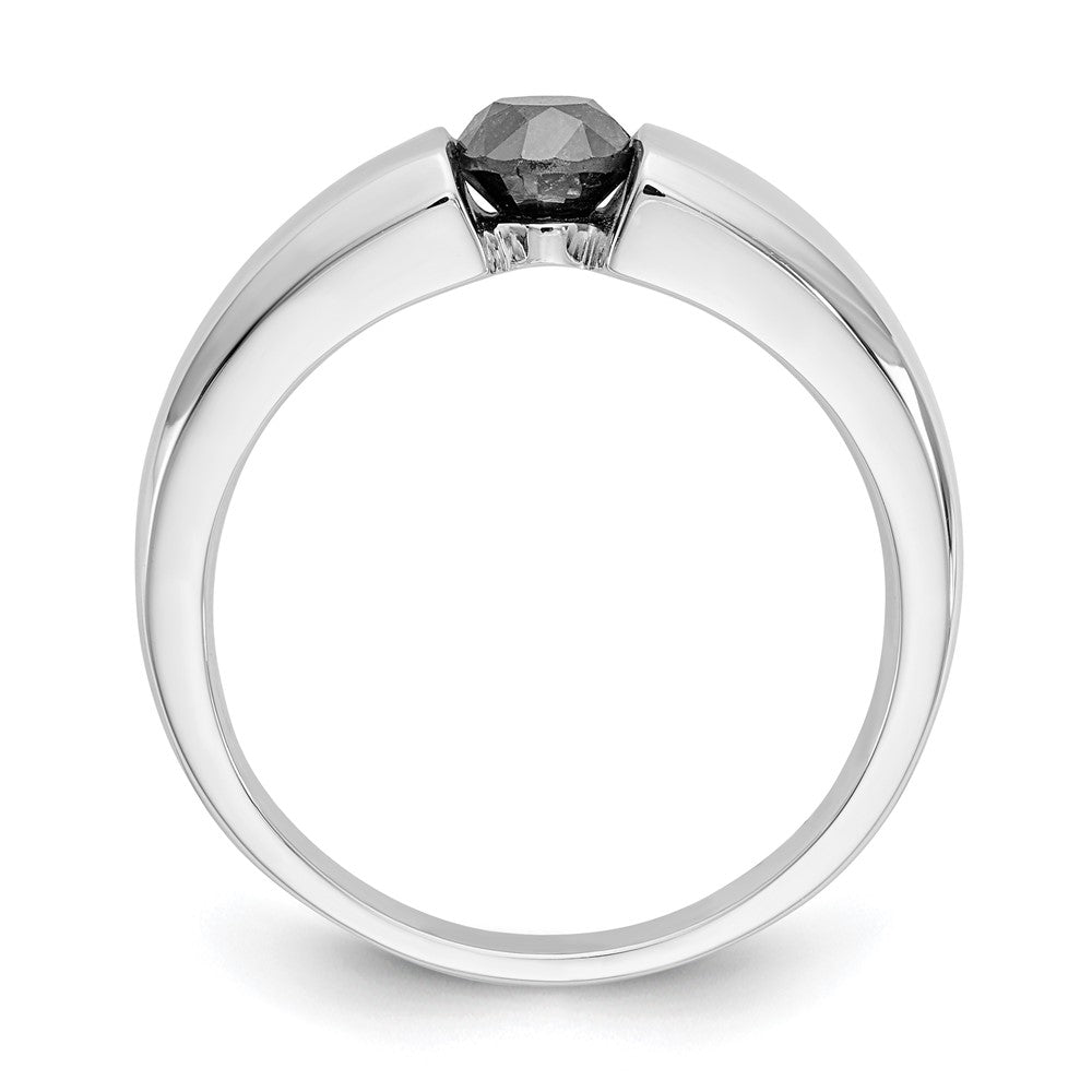 14K Weißgold Herrenring mit natürlichen schwarzen Diamanten