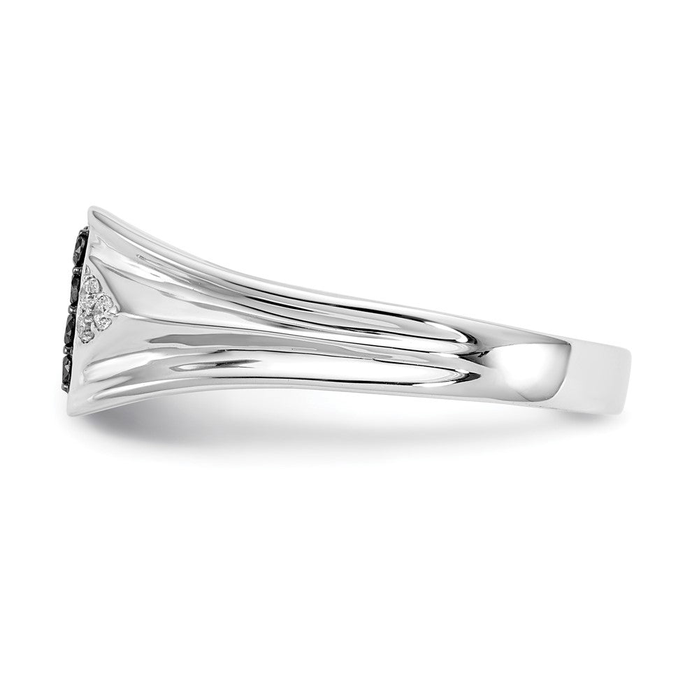14K Weißgold Schwarz und Diamant Herren Ring