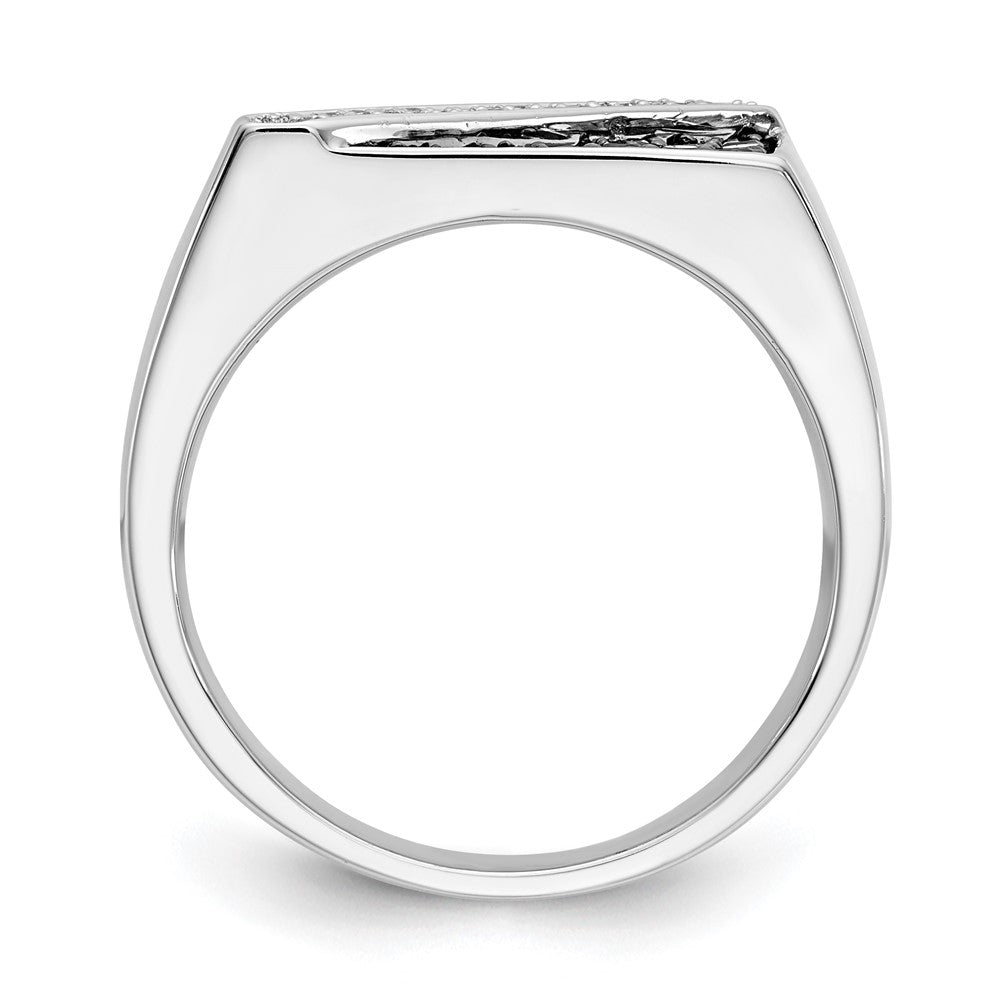 14K Weißgold Schwarz und Diamant Herren Ring