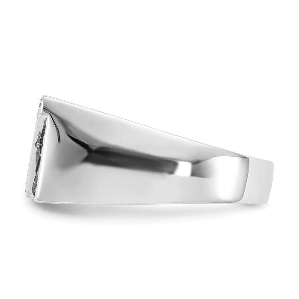 14K Weißgold Schwarz und Diamant Herren Ring