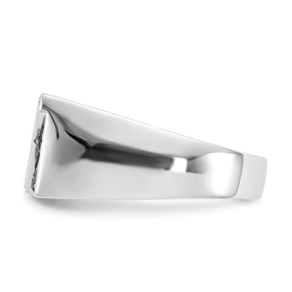 14K Weißgold Schwarz und Diamant Herren Ring