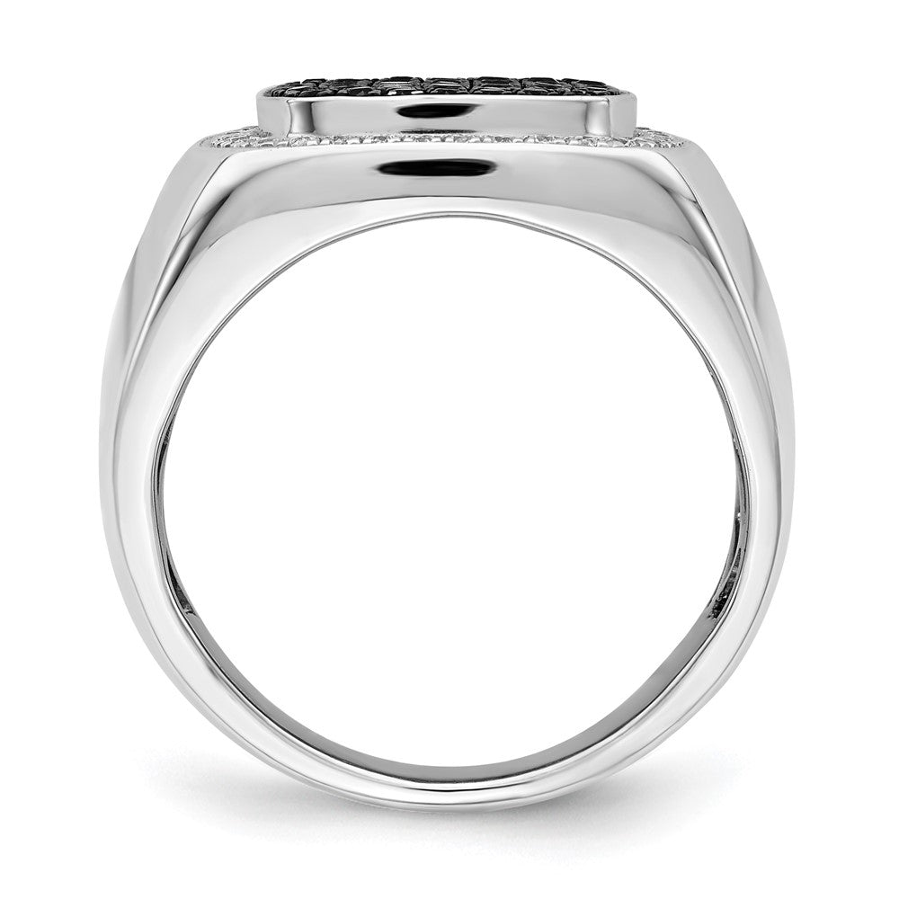 14K Weißgold Schwarz und Diamant Herren Ring