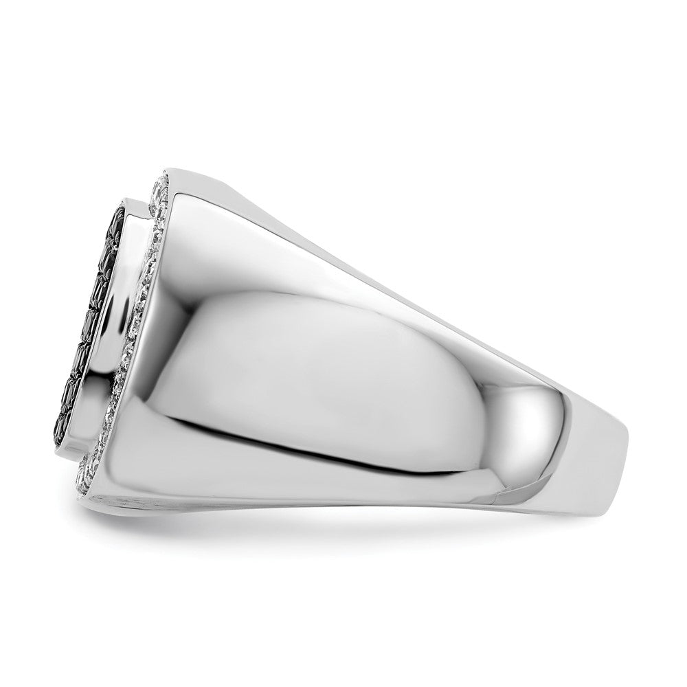 14K Weißgold Schwarz und Diamant Herren Ring