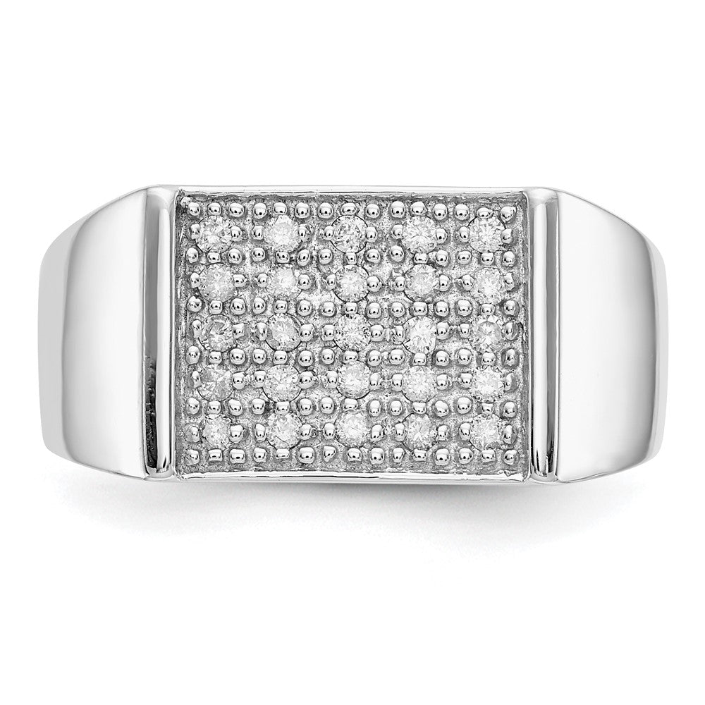 Herrenring aus 14K Weißgold mit natürlichen Diamanten, 0,25 ct Gesamtgewicht