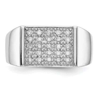 Herrenring aus 14K Weißgold mit natürlichen Diamanten, 0,25 ct Gesamtgewicht