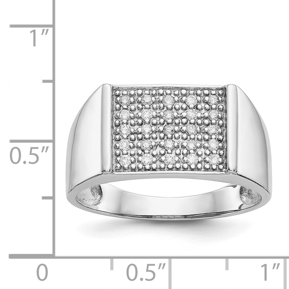 Herrenring aus 14K Weißgold mit natürlichen Diamanten, 0,25 ct Gesamtgewicht