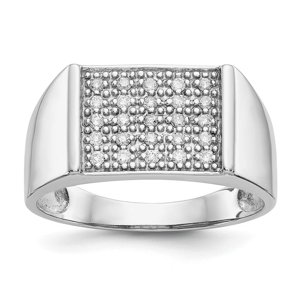 Herrenring aus 14K Weißgold mit natürlichen Diamanten, 0,25 ct Gesamtgewicht
