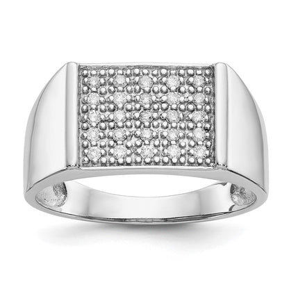 Herrenring aus 14K Weißgold mit natürlichen Diamanten, 0,25 ct Gesamtgewicht