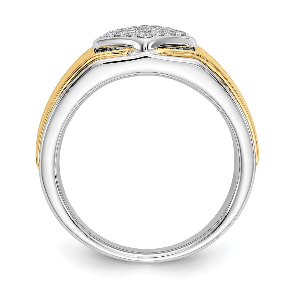 14K Bicolor Schwarz und Weiß Diamant Herren Ring