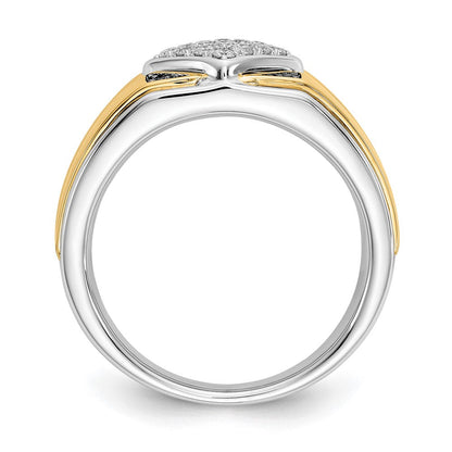 14K Bicolor Schwarz und Weiß Diamant Herren Ring