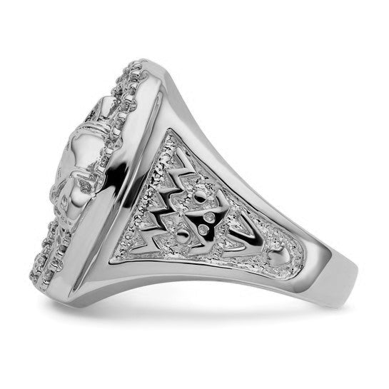 14K Weißgold Herren Echt Diamant Hufeisen mit Pferd in Mittig Ring (copy)