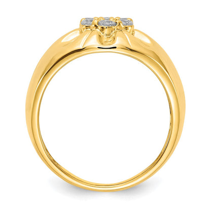 14K Gelbgold Diamant Herren Ring