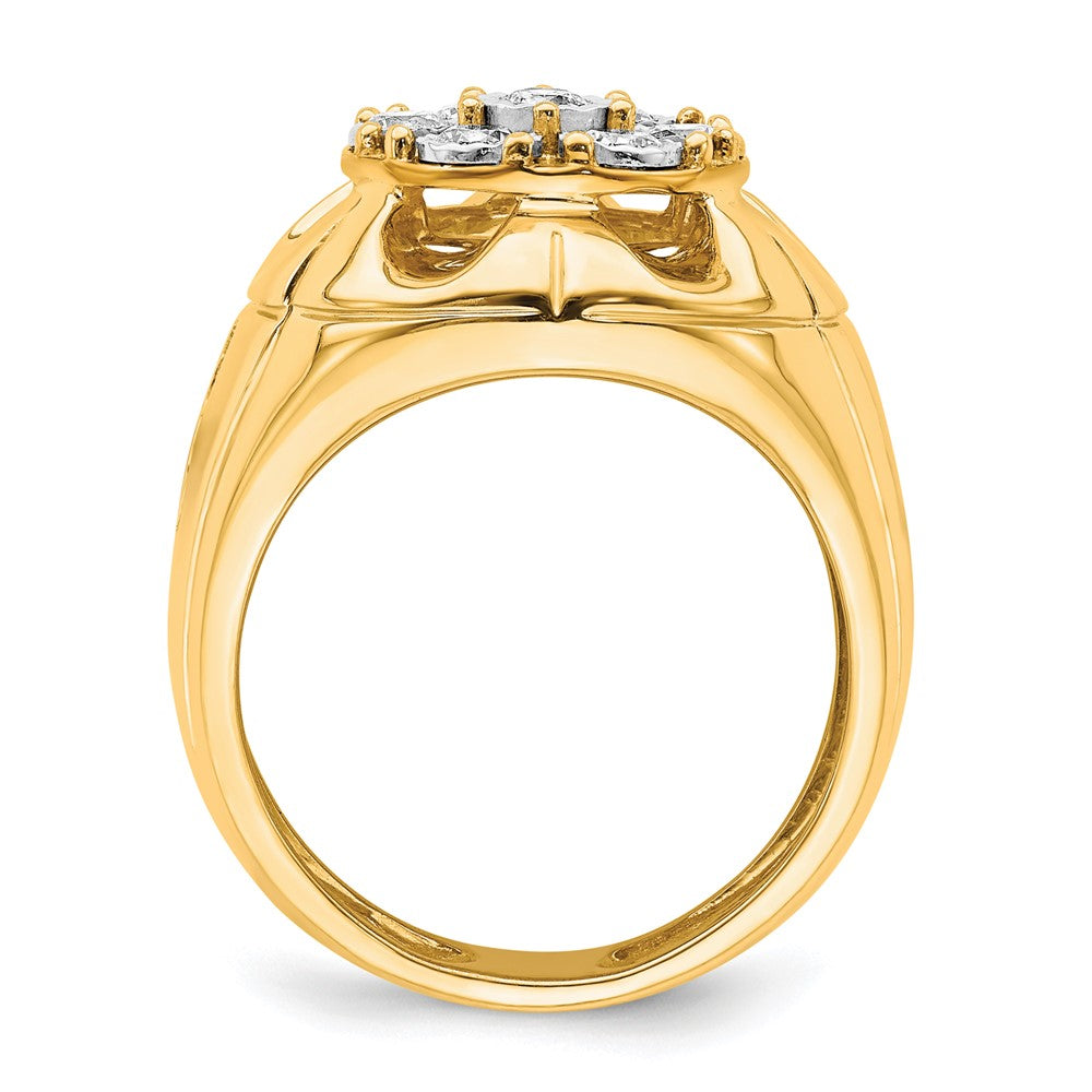 14K Gelbgold Herrenring mit 0,625 ct. im Labor gezüchteten Diamanten VS/SI+ G+